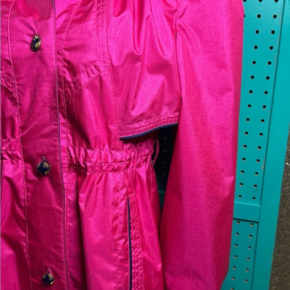 Rothschild Girls Pink Raincoat Size 14 Barbiecore Shiny Trench Coat Glam